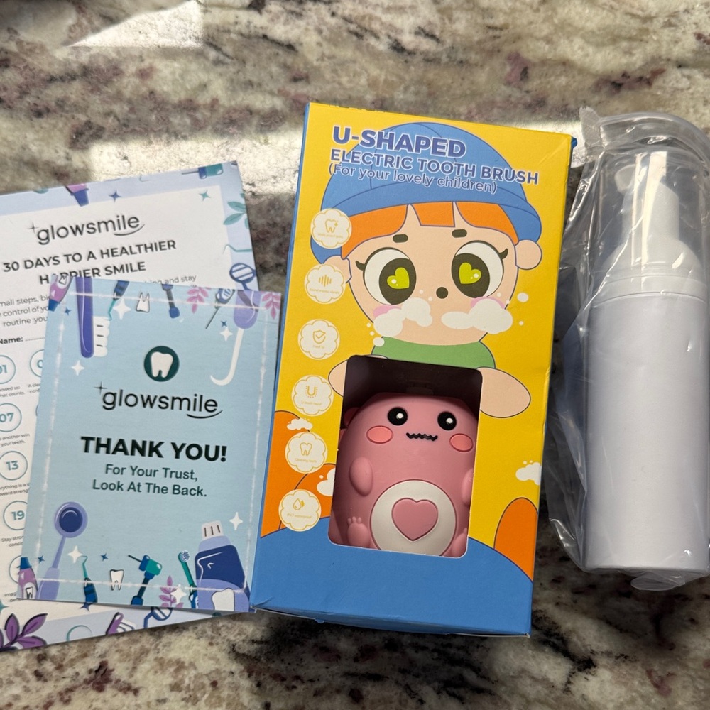 Pink U-Shaped Electric Toothbrush for Kids